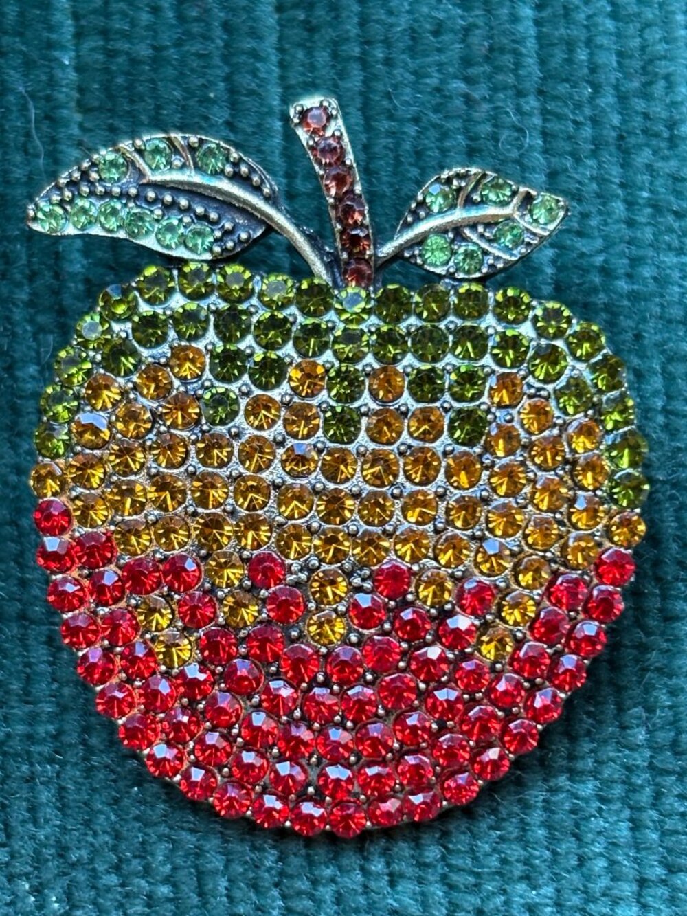 Fruit Brooch with Colorful Rhinestones-New